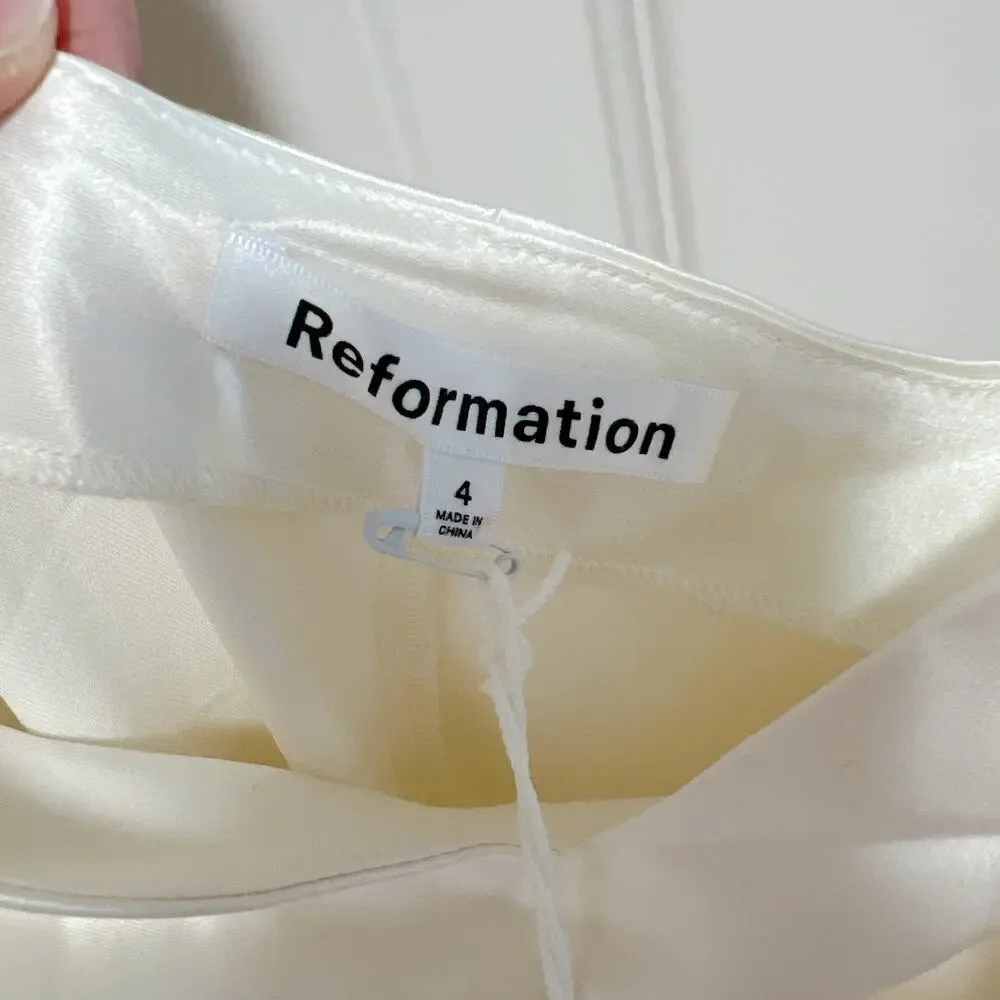 Reformation Ronda Ivory Silk One-Shoulder Maxi Dress 4 - Picture 7 of 8